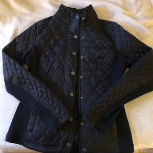 Merona black quilted coat
